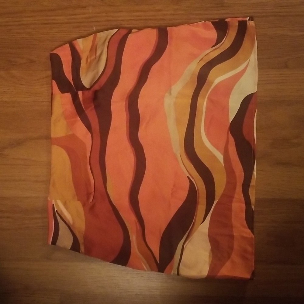 90s vintage mini skirt SILKY feel chic print